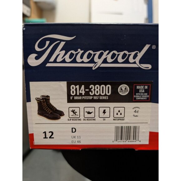 Thorogood Men\'s 12 1957 Series Waterproof 8″ Briar Pitstop Moc Toe Workboot